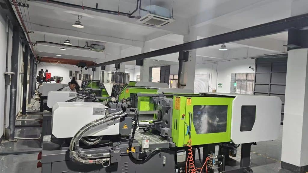 CNC machining of ceramic textile machinery components with 0.002mm precision at E-Qo Tech's production facility.